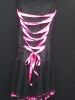 Adult Female Costumes to Hire - Pink & black velvet dress